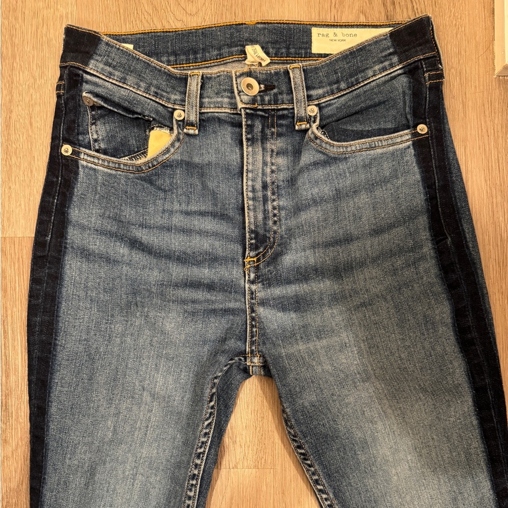 Women’s rag & bone Two-Tone Blue Skinny Jeans